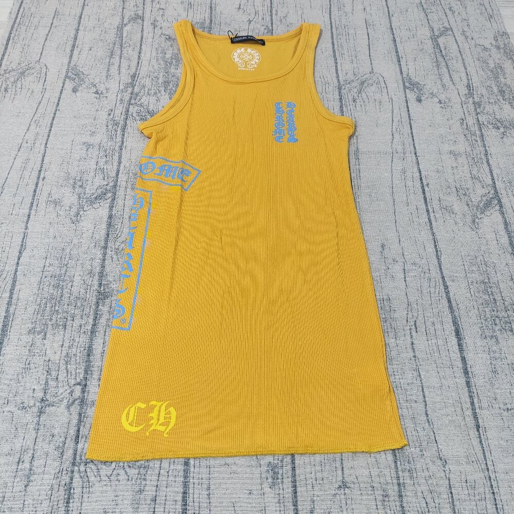 CHROME HEARTS Gothic Logo Print Tank Top